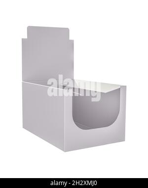 Rendu 3D - modèle de boîte d'affichage d'image haute résolution isolé sur fond blanc, haute qualité Banque D'Images