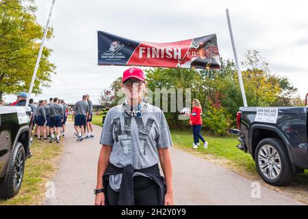 23 octobre 2021.Premier tunnel annuel vers Towers Boston 5k Run & Walk, pour honorer et soutenir les premiers intervenants et les militaires. Banque D'Images