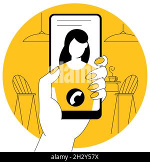 utilisation des applications mobiles Illustration de Vecteur