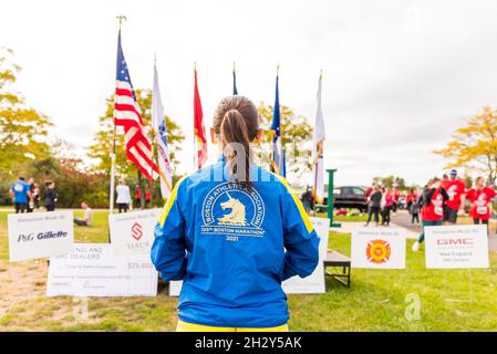 23 octobre 2021.Premier tunnel annuel vers Towers Boston 5k Run & Walk, pour honorer et soutenir les premiers intervenants et les militaires. Banque D'Images