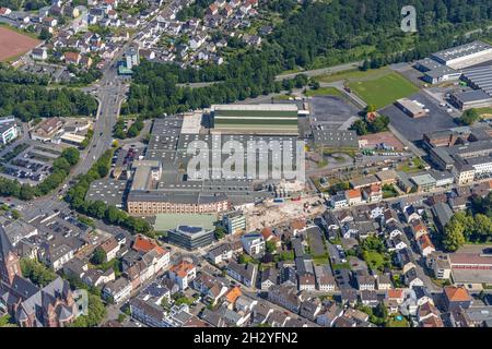 Photographie aérienne, site de démolition Dreiblitz-Haus an der Möhnestraße, Neheim, Arnsberg, pays aigre, Rhénanie-du-Nord-Westphalie,Allemagne, démolition, constr Banque D'Images