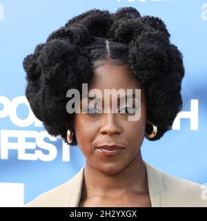 NEWPORT BEACH, ORANGE COUNTY, CALIFORNIE, États-Unis - 24 OCTOBRE : l'actrice Moses Ingram arrive au 22e Festival annuel du film de Newport Beach - Festival des honneurs et des 10 acteurs de Variety à regarder, qui s'est tenu au Balboa Bay Club and Resort le 24 octobre 2021 à Newport Beach, Orange County, Californie, États-Unis.(Photo de Xavier Collin/image Press Agency) Banque D'Images