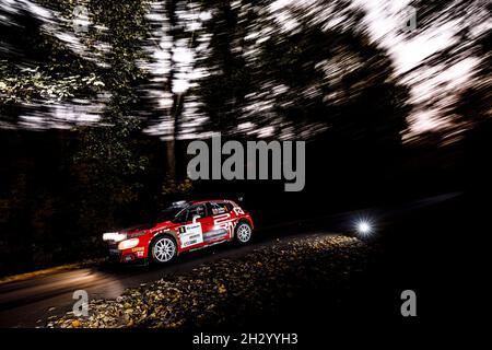 Nyiregyhaza, Hongrie, 24/10/2021, 06 OSTBERG Mads (NOR), ERIKSEN Torstein (NOR), TRT Citroën Rally Team Hongrie, Citroën C3, action pendant le rallye 2021 FIA ERC Hongrie, 7e tour du Championnat européen de rallye 2021 FIA, du 21 au 24 octobre 2021 à Nyaregyhaza, Hongrie - DPPI / photo de Basx Banque D'Images