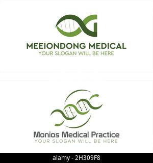 Science moderne clinique médicale ADN Helix logo design Illustration de Vecteur
