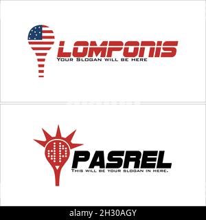 Ampoule moderne élégant style drapeau USA vecteur illustration logo design Illustration de Vecteur