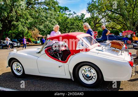 Un Triumph TR3 vintage 1966 est exposé au 31e British car Festival annuel, le 24 octobre 2021, à Fairhope, Alabama. Banque D'Images