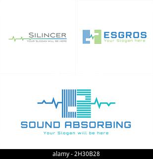 Technologie moderne médecin hôpital bea wave bâtiment logo conception Illustration de Vecteur