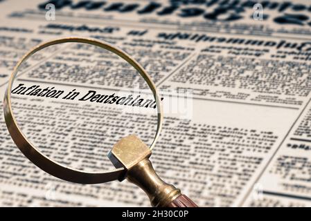 Un journal allemand et une inflation globale en Allemagne Banque D'Images