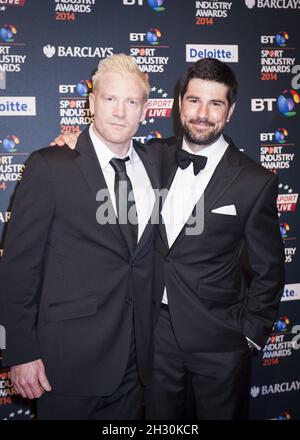 Iwan Thomas et Craig Doyle arrivent au BT Sport Industry Awards 2014 à Battersea Evolution - Londres Banque D'Images