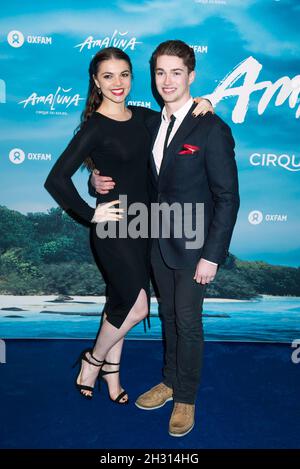 Chloe Hewitt et AJ Pritchard assistent à la soirée d'ouverture de l'Amaluna du Cirque du Soleil au Royal Albert Hall de Londres.Date de la photo: Jeudi 12 janvier 2017.Le crédit photo devrait se lire : Â© DavidJensen/EMPICS Entertainment Banque D'Images