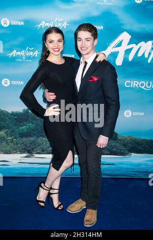 Chloe Hewitt et AJ Pritchard assistent à la soirée d'ouverture de l'Amaluna du Cirque du Soleil au Royal Albert Hall de Londres.Date de la photo: Jeudi 12 janvier 2017.Le crédit photo devrait se lire : Â© DavidJensen/EMPICS Entertainment Banque D'Images