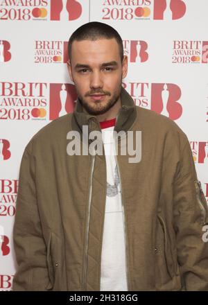 UTILISATION ÉDITORIALE SEULEMENT Liam Payne participant à l'événement de nominations Brit Awards 2018 qui s'est tenu aux studios ITV de Southbank, Londres.Le crédit photo devrait se lire: David Jensen/EMPICS Entertainment Banque D'Images