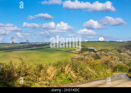 La station d'organisation des signaux composites GCHQ Morwenstow, abrégée GCHQ CSO Morwenstow, est une station terrestre du gouvernement britannique Banque D'Images