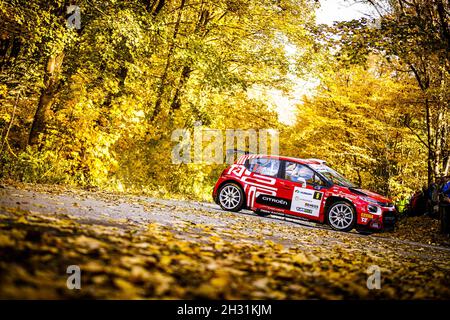 Nyiregyhaza, Hongrie, 24/10/2021, 06 OSTBERG Mads (NOR), ERIKSEN Torstein (NOR), TRT Citroën Rally Team Hongrie, Citroën C3, action pendant le rallye 2021 FIA ERC Hongrie, 7e tour du Championnat européen de rallye 2021 FIA, du 21 au 24 octobre 2021 à Nyoregyhaza, Hongrie/DPPI/LiveMedia Banque D'Images