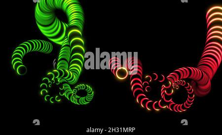 illustration 3d - conception des tentacules d'Octopus sur fond noir Banque D'Images