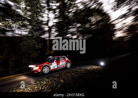 Nyiregyhaza, Hongrie, 24/10/2021, 06 OSTBERG Mads (NOR), ERIKSEN Torstein (NOR), TRT Citroën Rally Team Hongrie, Citroën C3, action pendant le rallye 2021 FIA ERC Hongrie, 7e tour du Championnat européen de rallye 2021 FIA, du 21 au 24 octobre 2021 à Nyoregyhaza, Hongrie/DPPI/LiveMedia Banque D'Images