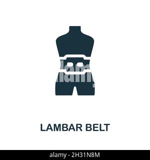 Icône Lambar Belt.Affiche monochrome de la collection Gym.Illustration de l'icône de ceinture de Lambar créative pour la conception Web, les infographies et bien plus encore Illustration de Vecteur