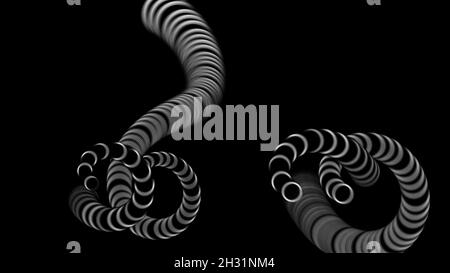 illustration 3d - conception des tentacules d'Octopus sur fond noir Banque D'Images