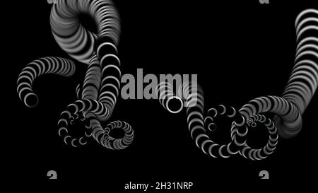 illustration 3d - conception des tentacules d'Octopus sur fond noir Banque D'Images