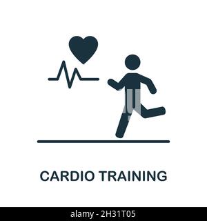 Icône entraînement cardio.Affiche monochrome de la collection Gym.Illustration de l'icône Creative Cardio Training pour la conception Web, les infographies et bien plus encore Illustration de Vecteur