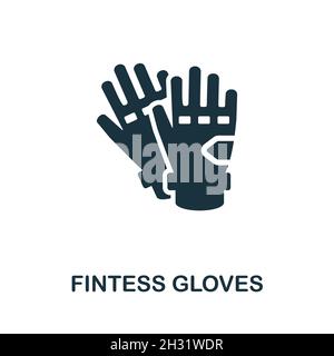Icône Fintess Gloves.Affiche monochrome de la collection Gym.Illustration de l'icône des gants de finition créative pour le Web design, les infographies et bien plus encore Illustration de Vecteur