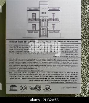 Beit Dubitzky à 19 Mikveh Israel, tel-Aviv, Israël, conçu en 1925 comme un bâtiment d'une seule histoire par l'architecte Yehuda Zuckerman.En 1928 un deuxième étage wa Banque D'Images