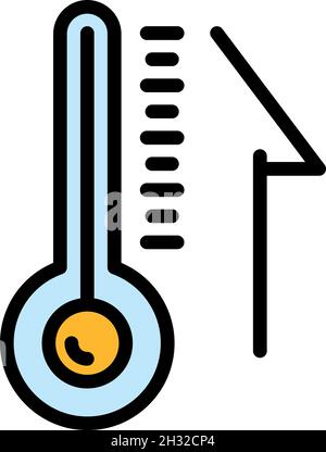 Thermomètre dans l'icône du sauna.Contour thermomètre dans le sauna vecteur icône couleur plat isolé Illustration de Vecteur