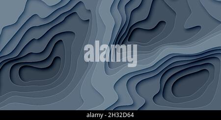 Fond gris abstrait de style papier découpé.Fond de page gris découpé pour la présentation, la couverture, la bannière, le modèle de site Web.Illustration vectorielle E Illustration de Vecteur