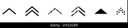 Configurer l'icône de défilement vers le haut avec différentes formes.Boutons vectoriels isolés sur fond blanc Illustration de Vecteur