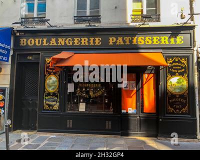 Paris, France, Old French Bread Bakery Front, Vintage Store Front, boulangerie pâtisserie, boulangerie rétro, bâtiment Banque D'Images