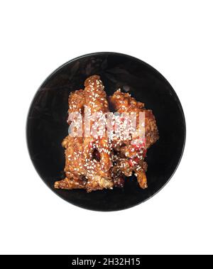 vue de dessus cuisine traditionnelle de style coréen sur fond blanc Banque D'Images