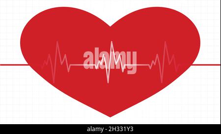 Heartbeat, moniteur de pouls cardiaque, coeur Isométrique concept de soins de santé coeur forme du coeur vecteur illustration de stock Illustration de Vecteur