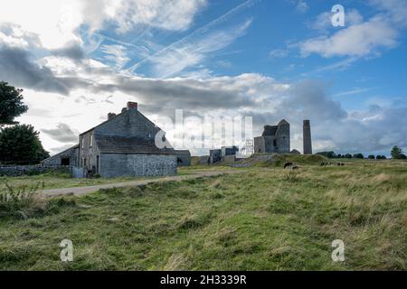 Magpie Mine est une mine de plomb abandonnée près du village de Sheldon, dans le district de Derbyshire Peak, en Angleterre. Banque D'Images