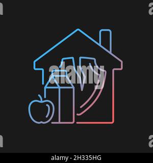 Icône de vecteur de gradient d'insécurité alimentaire pour thème sombre Illustration de Vecteur