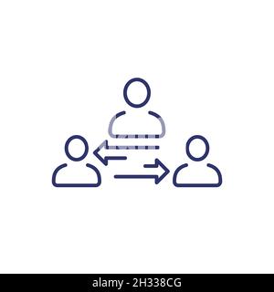 icône de ligne de courtier ou de médiateur sur blanc Illustration de Vecteur