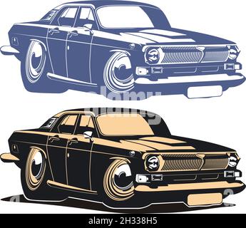 Voiture de dessin animé isolée sur fond blanc.Format vectoriel EPS-8 disponible, séparé par des groupes et des calques, pour un montage facile Illustration de Vecteur