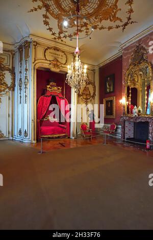 kleines Schlachzimmer der unteren Fürstenwohnung, Sterbezimmer Friedrich II, Neues Palais, Parc Sanssouci, Potsdam,Brandebourg, Allemagne Banque D'Images