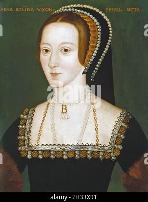 ANNE BOLEYN (c 1501-1536) la deuxième femme de Henry VIII peint vers 1550. Banque D'Images