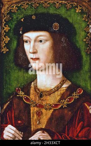 HENRY VIII (1491-1547) dans un portrait de 1509 de l'artiste flamand Meynnart Wewyck Banque D'Images