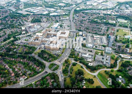 Image aérienne du QMC et University Park Campus, Nottingham Notinghamshire, Angleterre, Royaume-Uni Banque D'Images