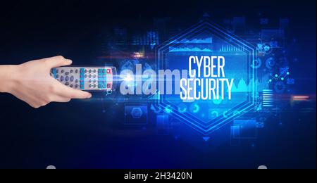 périphérique sans fil portable, concept de cyber-sécurité