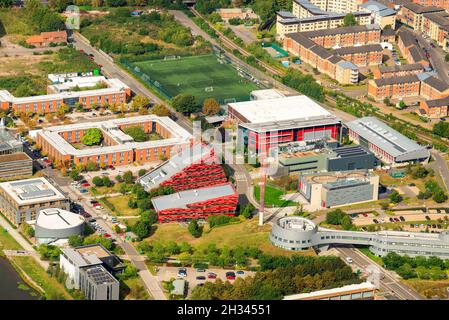 Image aérienne du campus Jubilé de l'Université de Nottingham, dans le Nottinghamshire, Angleterre, Royaume-Uni Banque D'Images