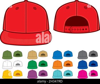 Illustration vectorielle des vues avant et arrière du capuchon RAP Illustration de Vecteur