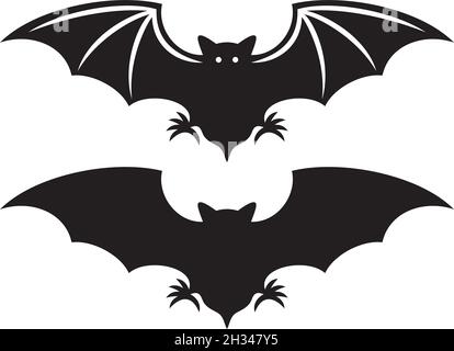 Vol d'une illustration de vecteur de silhouette de chauve-souris Illustration de Vecteur