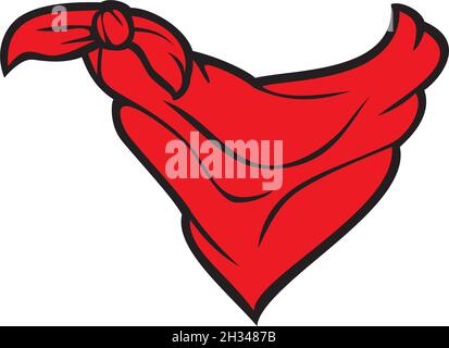 Illustration vectorielle bandana rouge (foulard cowboy) Illustration de Vecteur