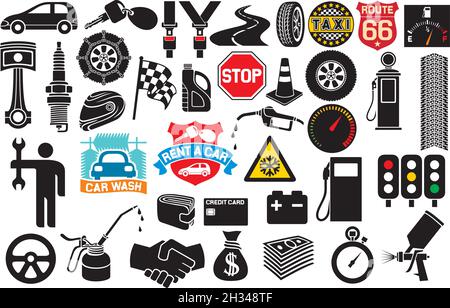 Illustration vectorielle de collection d'icônes de voiture Illustration de Vecteur