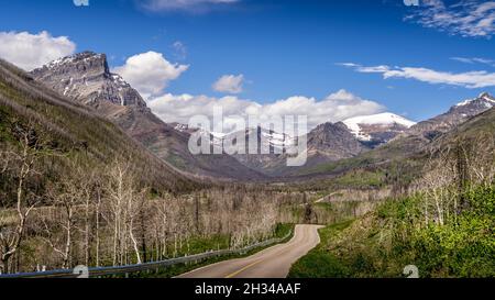 Montagnes accidentées le long de la promenade Akamina dans le parc national des Lacs-Waterton, dans les montagnes Rocheuses canadiennes, en Alberta, juste au nord de la frontière américaine Banque D'Images