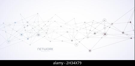 Arrière-plan de la connexion.Concept de réseau avec points et lignes.Illustration vectorielle Illustration de Vecteur