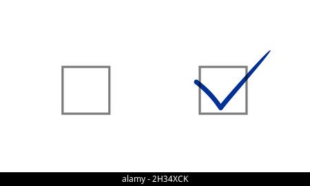 Cochée et vide, décochez la case.Ensemble de cases à cocher.Icônes de vecteur eps pour l'application et le site Web Illustration de Vecteur