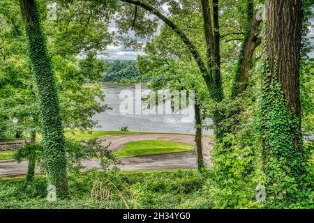 Le site de Pittsburg Landing sur la rivière Tennessee au parc militaire national Shiloh, dans le Tennessee. Banque D'Images